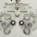 Close-up of a phoropter — optical equipment integration in UK optician practice management software.