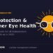A sun wearing sunglasses on a navy background, representing UV protection and summer eye health for UK independent optician practices.