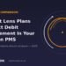 A contact lens with recurring cycle arrows on a navy background - contact lens plan and direct debit management in UK optician practice management software.